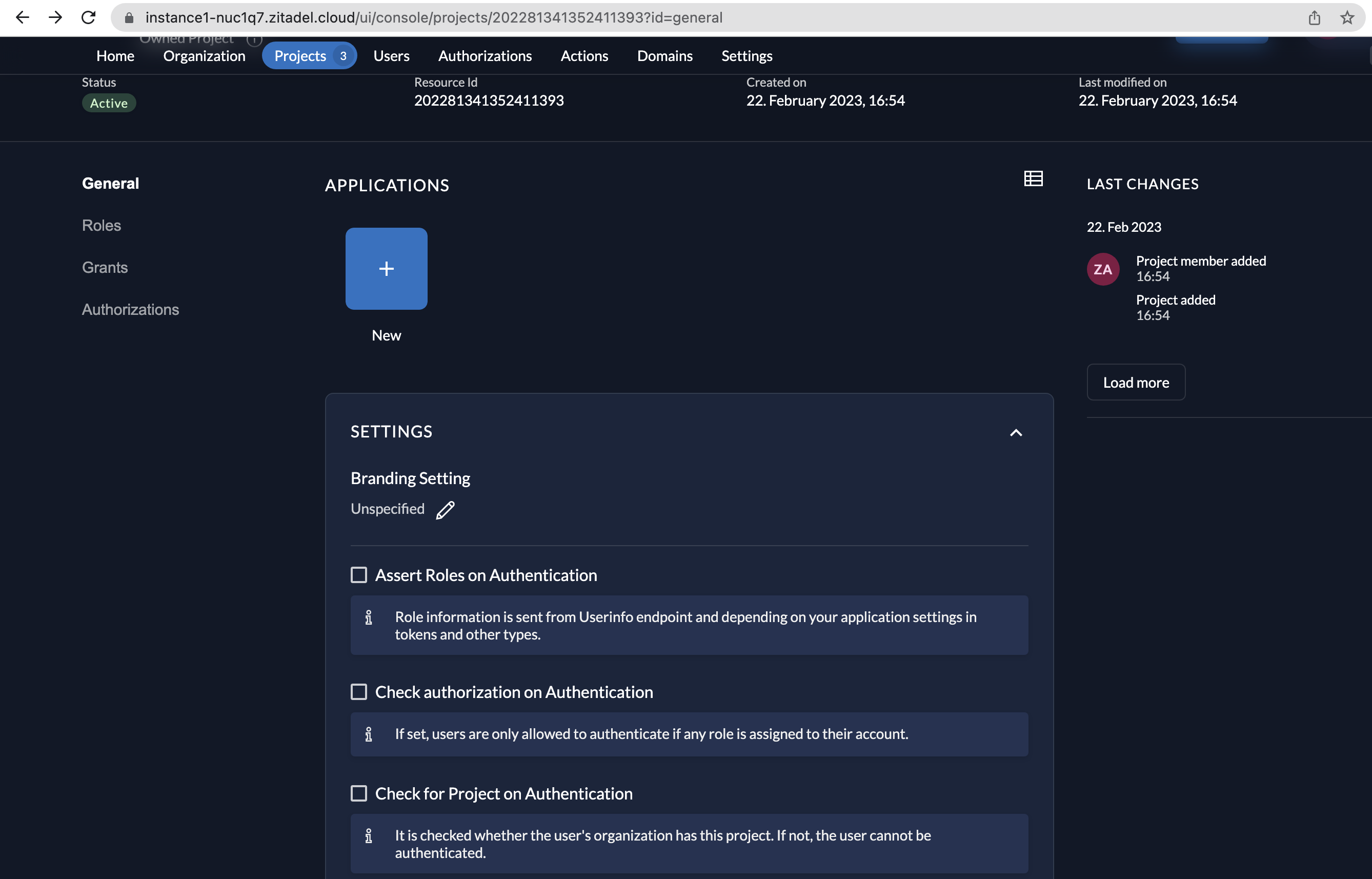 Create a Web Application in ZITADEL.