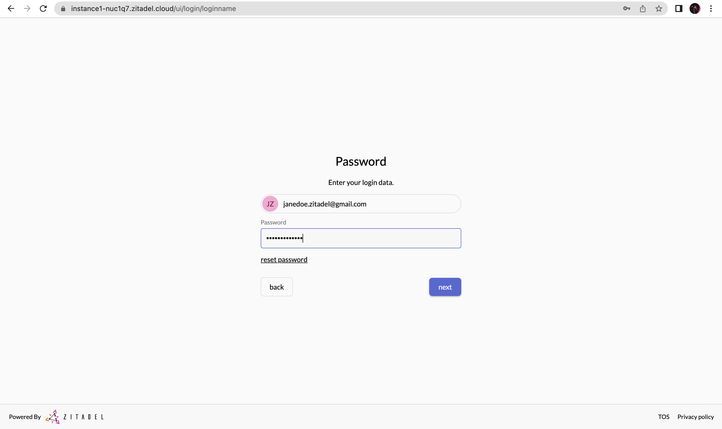 Create a Web Application in ZITADEL.