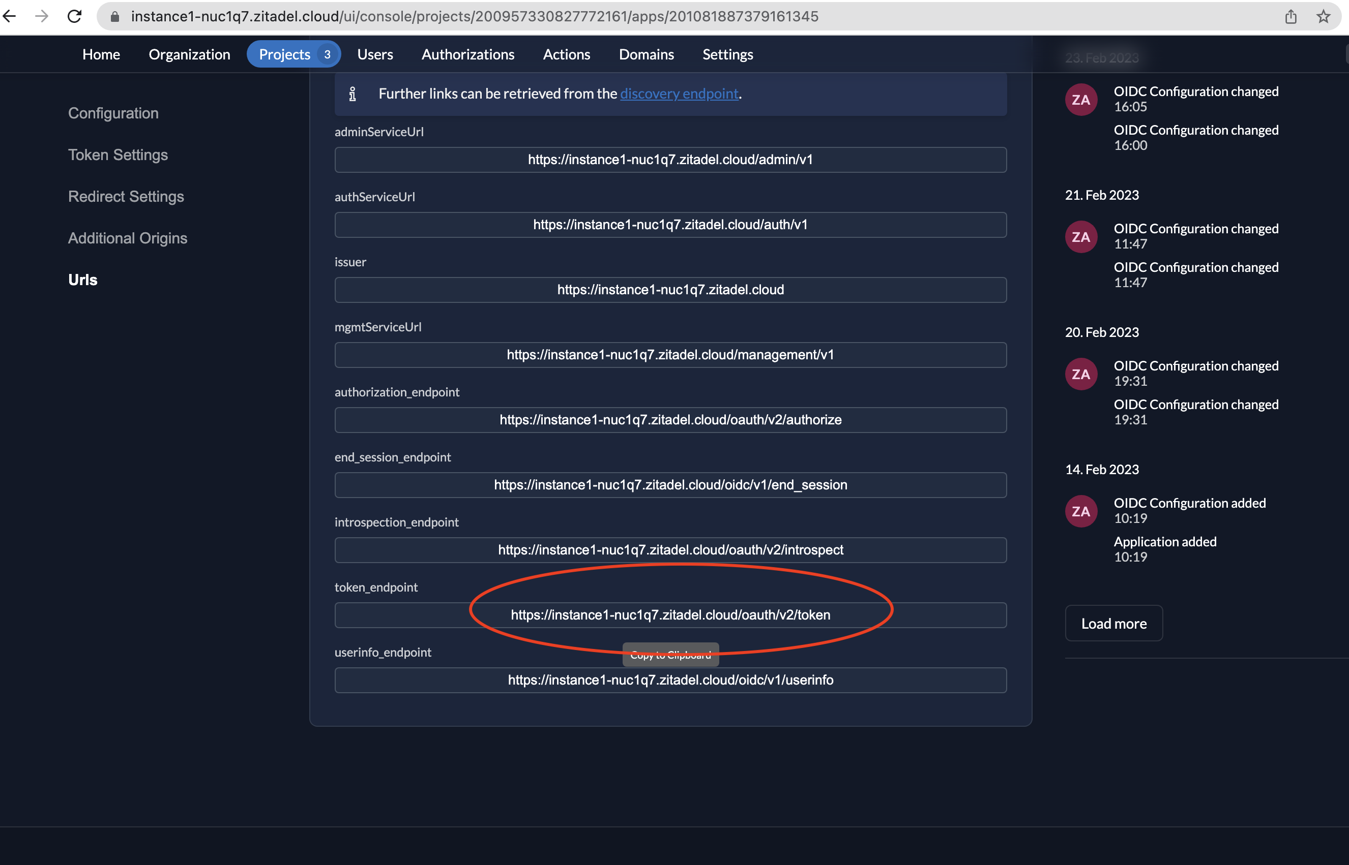 Create a Web Application in ZITADEL.