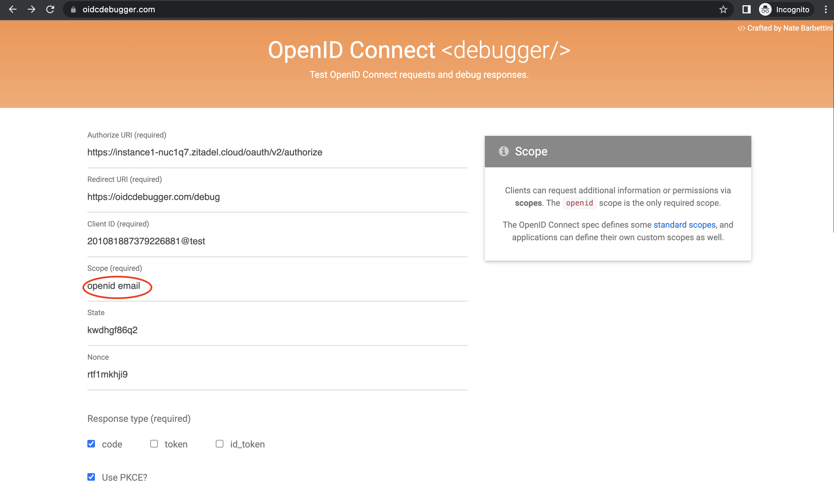 Create a Web Application in ZITADEL.